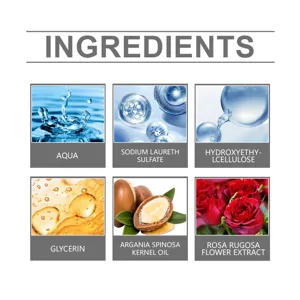 OceAura body cleansing soap detail showing natural ingredients like argan oil and rose extract.