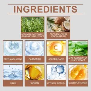 Detalle de los ingredientes clave para el cuidado de la piel con extractos y aceites.