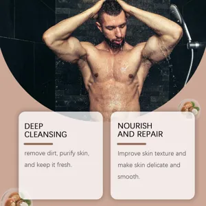 Detailed view of men body scrub showing deep cleansing and nourishing scene for skin care.