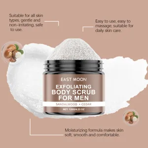 East Moon Men Exfoliating Body Scrub Sandalwood Cedar 120g Deep Cleansing Skin Care