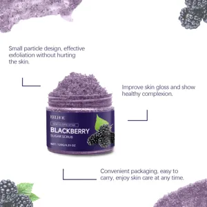 EELHOE Blackberry Sugar Body Scrub 120g, gentle exfoliating and smoothing skin care.