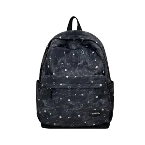 Vorderansicht des Vintage-Rucksacks mit Sternmuster und großem Fassungsvermögen