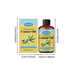 OUHOE huile de ricin bio pressee a froid 100ml soin multifonctionnel cheveux et peau corps