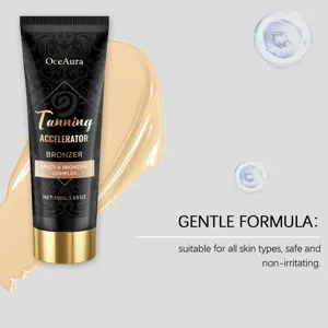 OceAura crema acelerador de bronceado 100g, fórmula suave para todo tipo de piel segura.