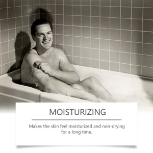 Savon de bain hydratant en détail pour un soin corporel doux et une fraîcheur longue durée.