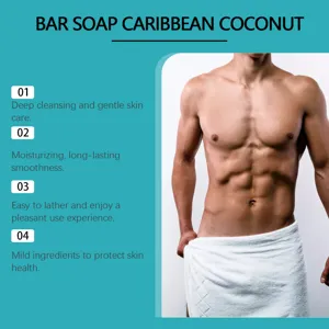 Savon barre noix de coco des Caraïbes pour nettoyage profond, hydratation et soin doux.