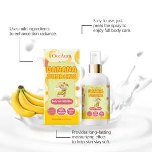 OceAura Banana Pudding Body Hair Milk Mist 100ml Refreshing Moisturizing Spray For Skin Care