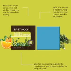 Savon solide parfum agrumes océan East Moon pour homme nettoyage doux et rafraîchissant 100g