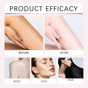 Body moisturizing spray efficacy display showing before and after results for smooth hydrated skin.