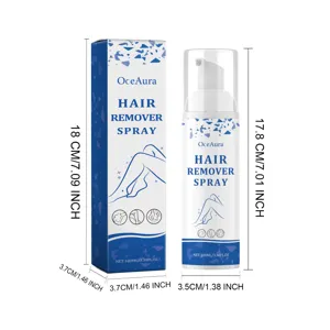 Spray dépilatoire OceAura 100ml avec boîte, formule douce pour une peau lisse.