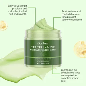 OceAura tea tree mint underarm nourish body scrub 100g deep cleaning exfoliating skin care