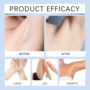 Comparaison d'efficacité du spray mousse dépilatoire montrant des résultats de peau lisse.