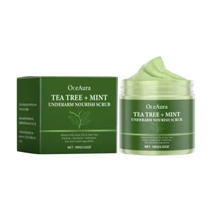 OceAura tea tree mint underarm nourish scrub for deep cleansing, exfoliating and moisturizing.