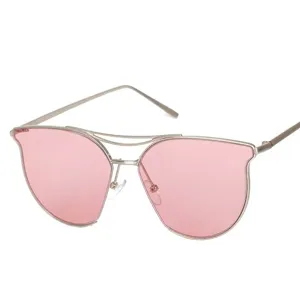Trendy Dubbele Brug Metalen Vierkante Zonnebril voor Dames Heren Retro Pilot Steampunk Spiegelglas UV400 Bescherming Mode Zonnebril