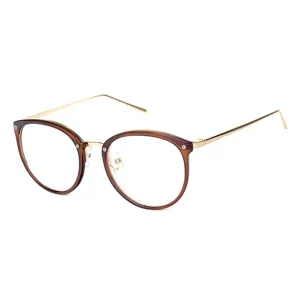 Gafas de Montura Redonda de Metal Retro Anti Luz Azul Monturas de Gafas para Hombre Mujer Estilo Universitario Jamie 8035