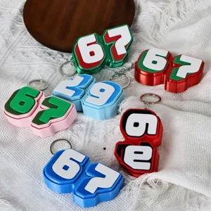 Creative Number Fidget Clicker Keychain Plastic Stress Relief Toy Portable Bag Pendant Car Key Ring Gift