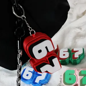 67 number fidget clicker keychain stress relief toy cute bag pendant charm accessory