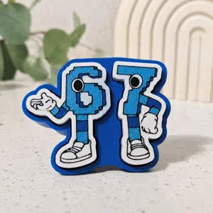 Blue number 6 and 7 cartoon decompression toy desktop stress relief toy cute charm
