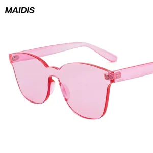 Lunettes de soleil monobloc roses translucides personnalisées de style européen