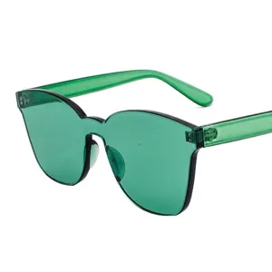 Lunettes de soleil vertes surdimensionnées à verres océaniques et monture intégrée