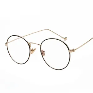 Montura de gafas redonda de metal Jamie 8056 con cristales anti-luz azul para adultos