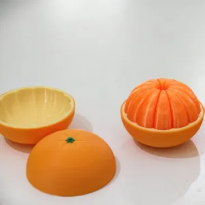 Jouet anti-stress agrume imprime en 3D orange fidget jouet de decompression de bureau