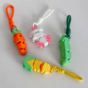 Cute 3D printed articulated vegetable and animal keychains, creative bag pendants and gifts.