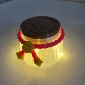 Dreamy starry wish bottle night light, cute decorative jar with LED warm string lights.