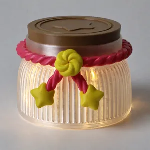 Dreamy Star Bow Wishing Bottle Decorative Light PLA LED Night Light Birthday Gift Home Decor Desktop Ornament