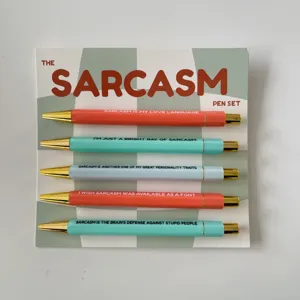 Neuheit Sarkasmus Design Kugelschreiber Set 5 Stueck bunte lustige Schreibwaren Stifte Büro