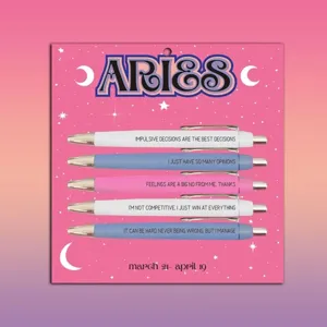 Zodiac Theme Ballpoint Pens Cute Retractable Writing Pens With Paper Card Packaging For Office And School