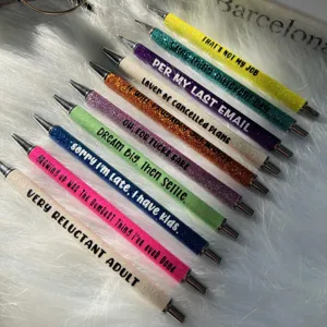 Lustige Neuheit Kugelschreiber Glitzer Metallische Einziehbar Stift Büro Schreibwaren Geschenk