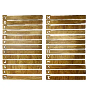 Set de marcapáginas de madera del alfabeto, separadores de índice de letras de A a Z.