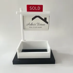 Porta biglietti da visita per agente immobiliare in acrilico espositore da scrivania.