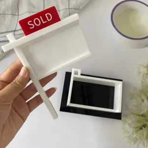 Porta biglietti da visita immobiliare miniatura cartello venduto acrilico espositore
