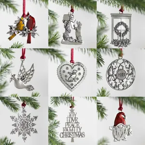 Christmas Tree Ornament Metal Hanging Pendant Xmas Holiday Decoration Home Decor Gift