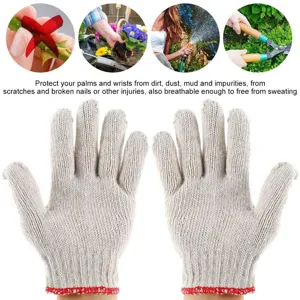 Guantes de trabajo de punto transpirables con diseño protector para jardinería y hogar.