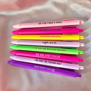 Funny Gel Pens Novelty Ballpoint Pens Offensive Sarcastic Quotes Plastic Writing Pens Set For Office School Students