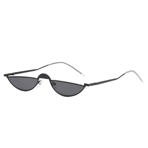 Lunettes de soleil demi-cerclées en métal avec verres noirs tendance