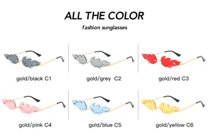 Resumen de los colores disponibles para estas gafas de sol de moda sin montura en forma de llama