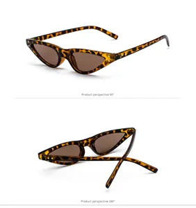 Verschiedene Winkel einer Retro-Cat-Eye-Sonnenbrille mit Schildpatt-Muster und kleinem Rahmen