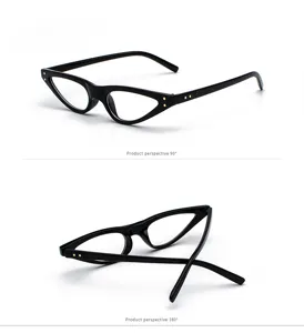 Vintage Cat-Eye-Brille mit Dreiecksrahmen, aus 90- und 180-Grad-Winkeln dargestellt