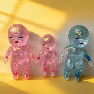 Translucent glitter squishy baby toy slow rebound stress relief cute doll set for kids adults