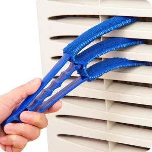Cepillo de Limpieza para Persiana de Ventana Rejilla de Aire Herramienta Despolvadora Mango de Plástico con Funda de Microfibra