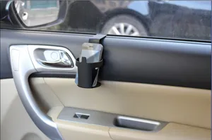 Car door mount cup holder and phone storage, convenient multi-functional auto interior accessory.
