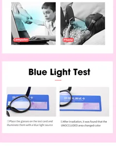 Prueba de luz azul que demuestra la eficacia de las monturas de silicona infantiles