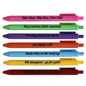 Set di 7 penne gel motivazionali colorate, penne con citazioni divertenti per scrittura quotidiana.