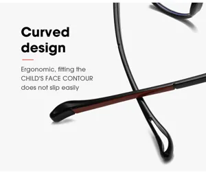 Diseño de patilla curva ergonómica para gafas de silicona anti-luz azul para niños