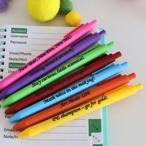 Set di 7 penne gel colorate con citazioni motivazionali, colori macaron per scrittura quotidiana.