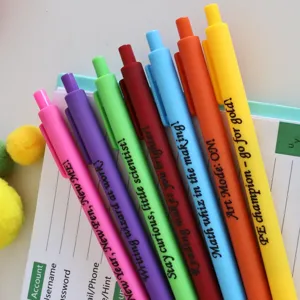 Set di penne gel macaron colorate con citazioni motivazionali settimanali, cancelleria regalo liscia.